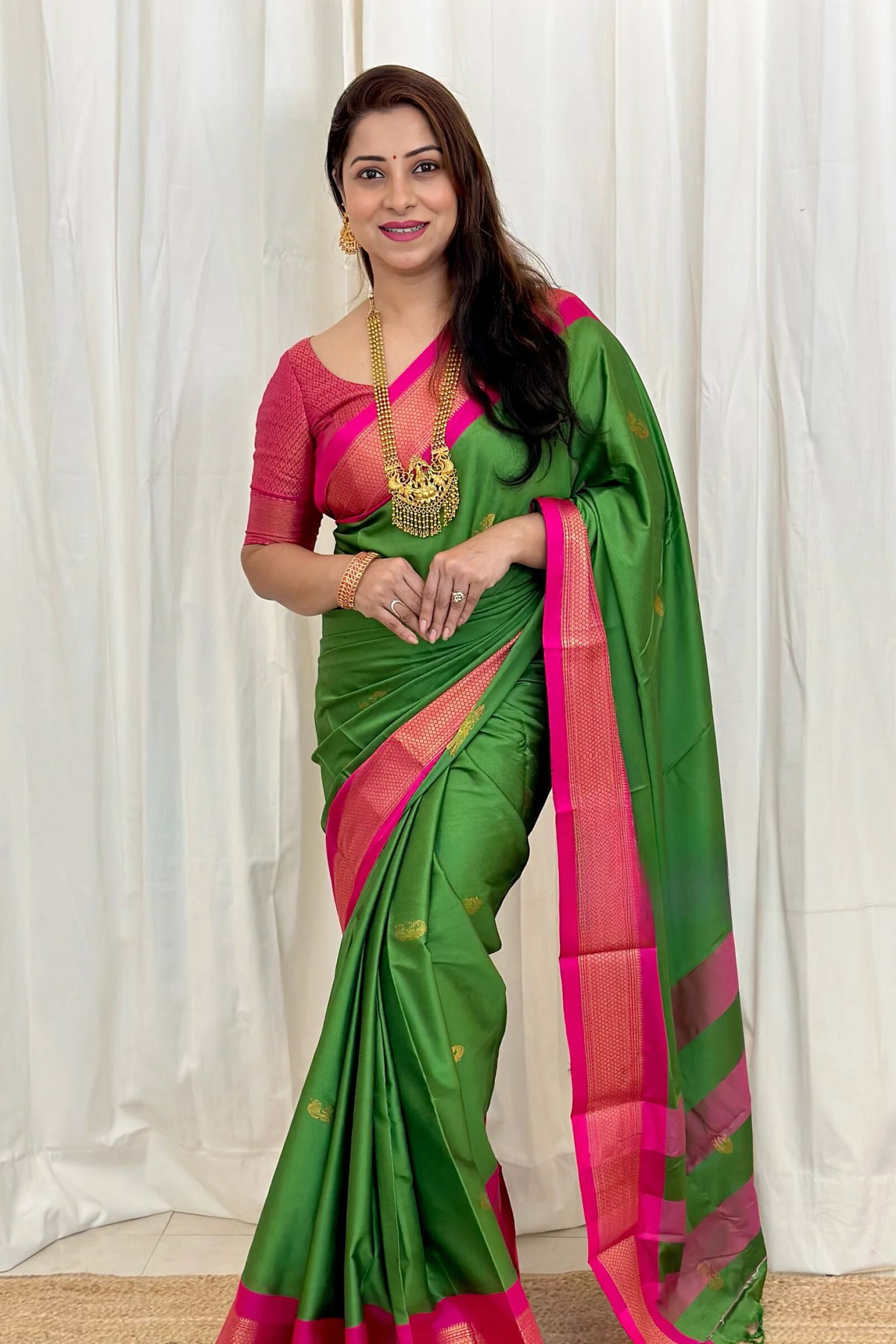 Best New Kanjivaram Pure Silk Saree With Contrast Border