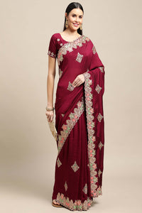 Embroidered Saree with Blouse Piece