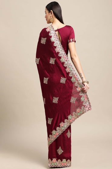 Embroidered Saree with Blouse Piece