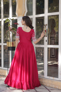 Lehenga with Readymade Slit Cut Long Kurti Set – Star Georgette with Beads & Sequins Embroidery