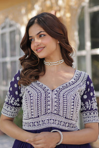 Lehenga with Readymade Slit Cut Long Kurti Set – Star Georgette with Beads & Sequins Embroidery