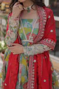 Premium Readymade Alia Cut Gown with Dupatta – Digital Printed Russian Silk with Zari & Sequins Embroidery