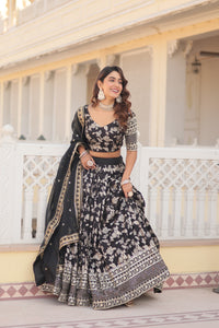 Designer Dyeable Pure Viscose Jacquard fabric Lehenga Choli & Dupatta Set