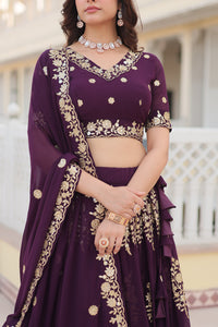 Embroidered Semi Stitched Lehenga Choli