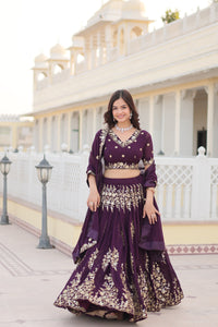 Embroidered Semi Stitched Lehenga Choli