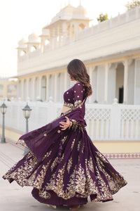 Embroidered Semi Stitched Lehenga Choli