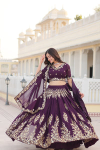 Embroidered Semi Stitched Lehenga Choli