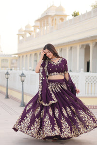 Embroidered Semi Stitched Lehenga Choli