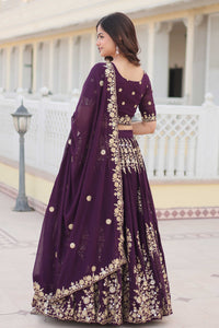 Embroidered Semi Stitched Lehenga Choli