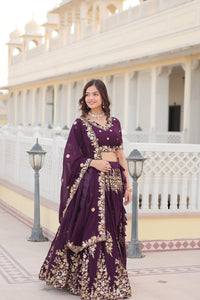 Embroidered Semi Stitched Lehenga Choli