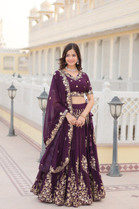 Embroidered Semi Stitched Lehenga Choli