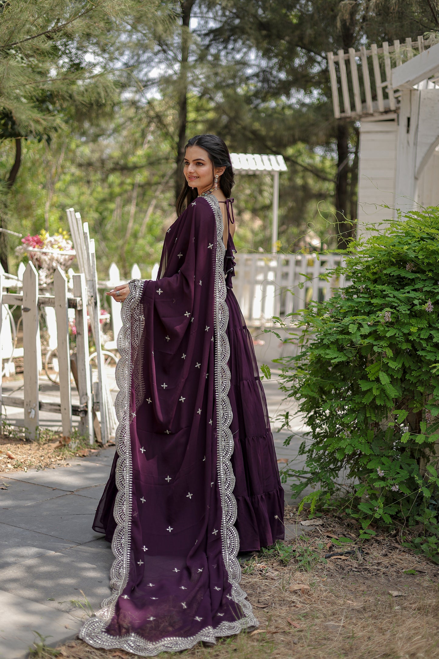 Desirable Women's gown Made With Faux Blooming Fabrics and Designer Embroidered Dupatta