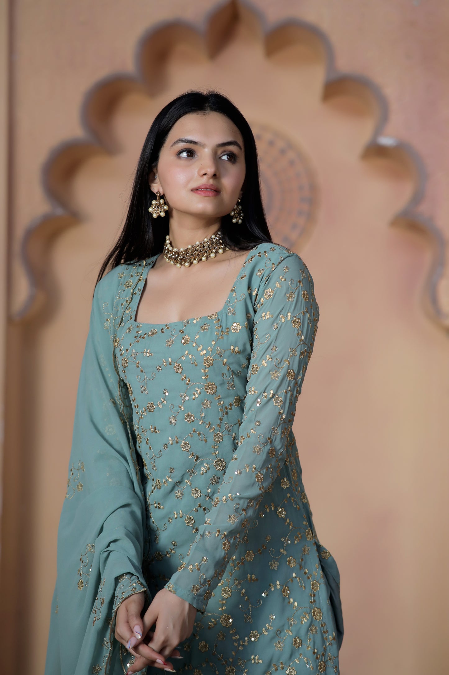 PREMIUM DESIGNER READYMADE TOP-SHARARA-DUPATTA COLLECTIONS.