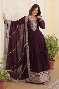 Georgette Party Wear Gown with Sequence work