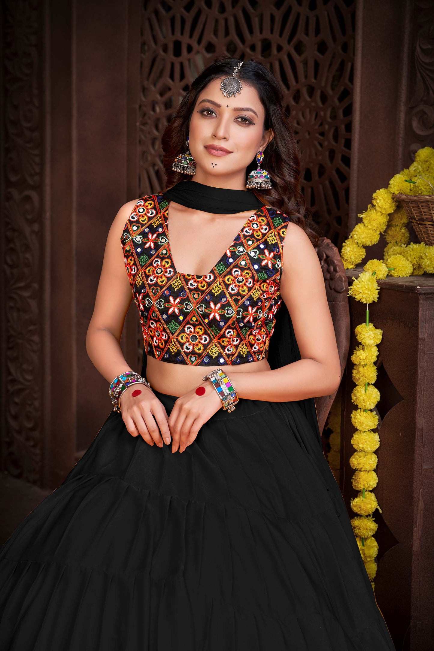 Gujarati Navratri  Lehenga Choli With Dupatta Set for Garba