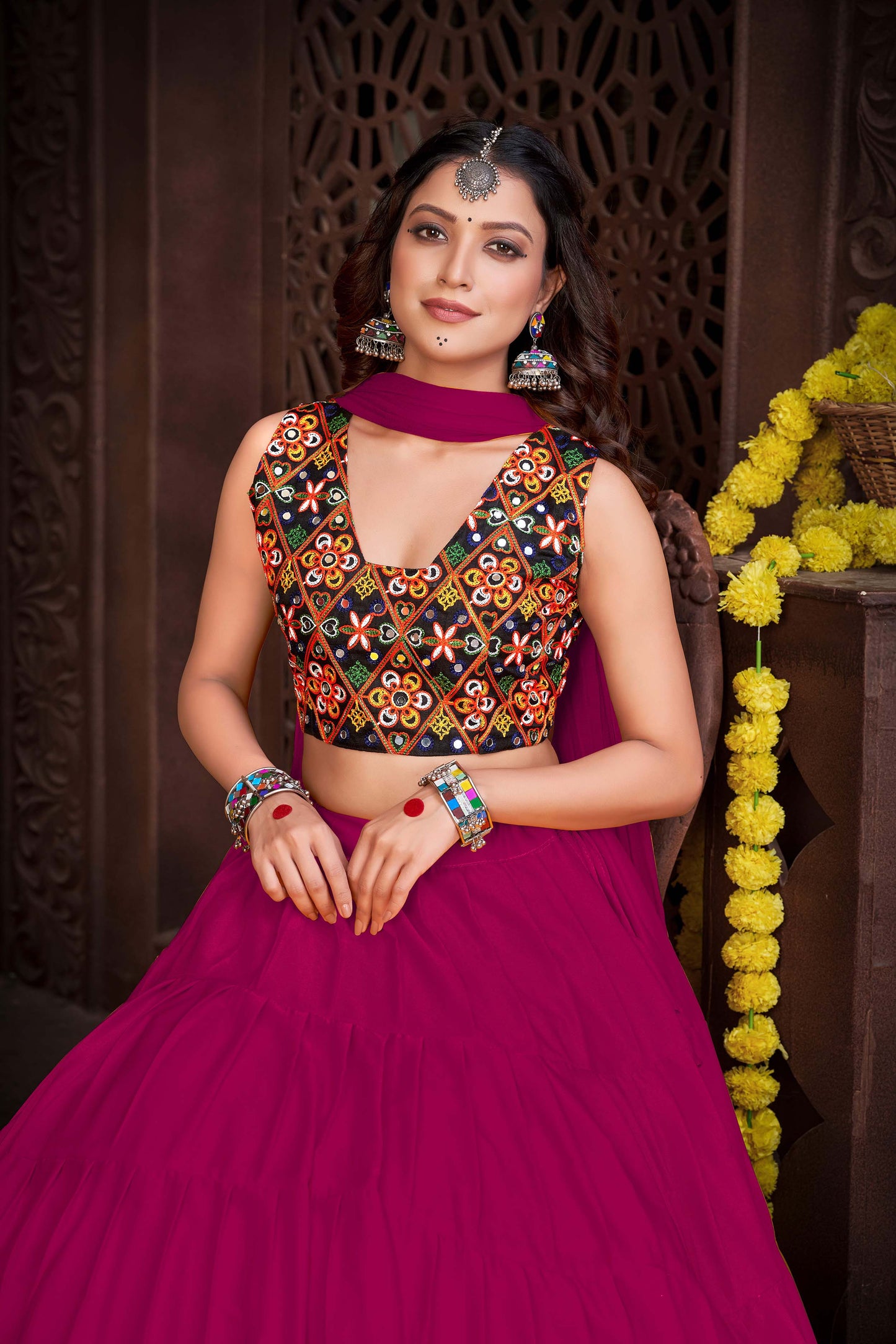 Gujarati Navratri  Lehenga Choli With Dupatta Set for Garba