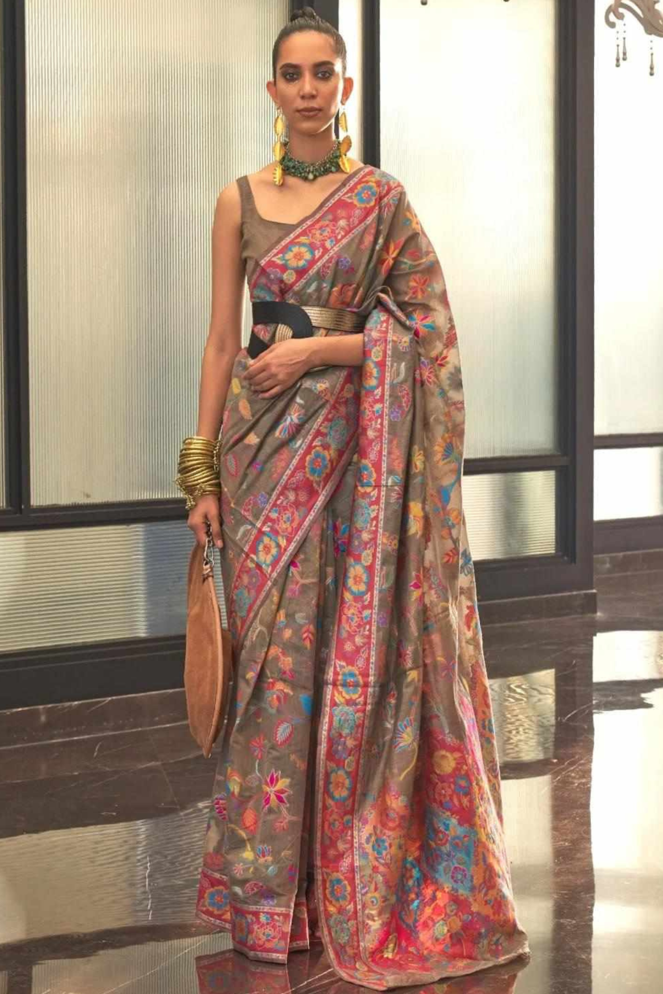 Colour Kashmiri Modal Silk Saree With Jacquard Work