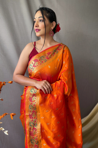 Paithani Soft Silk Saree With Blouse Piece