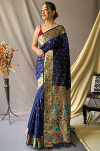 Paithani Soft Silk Saree With Blouse Piece