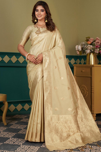 Floral Woven Kanjivaram Silk Saree with Matching Blouse Piece