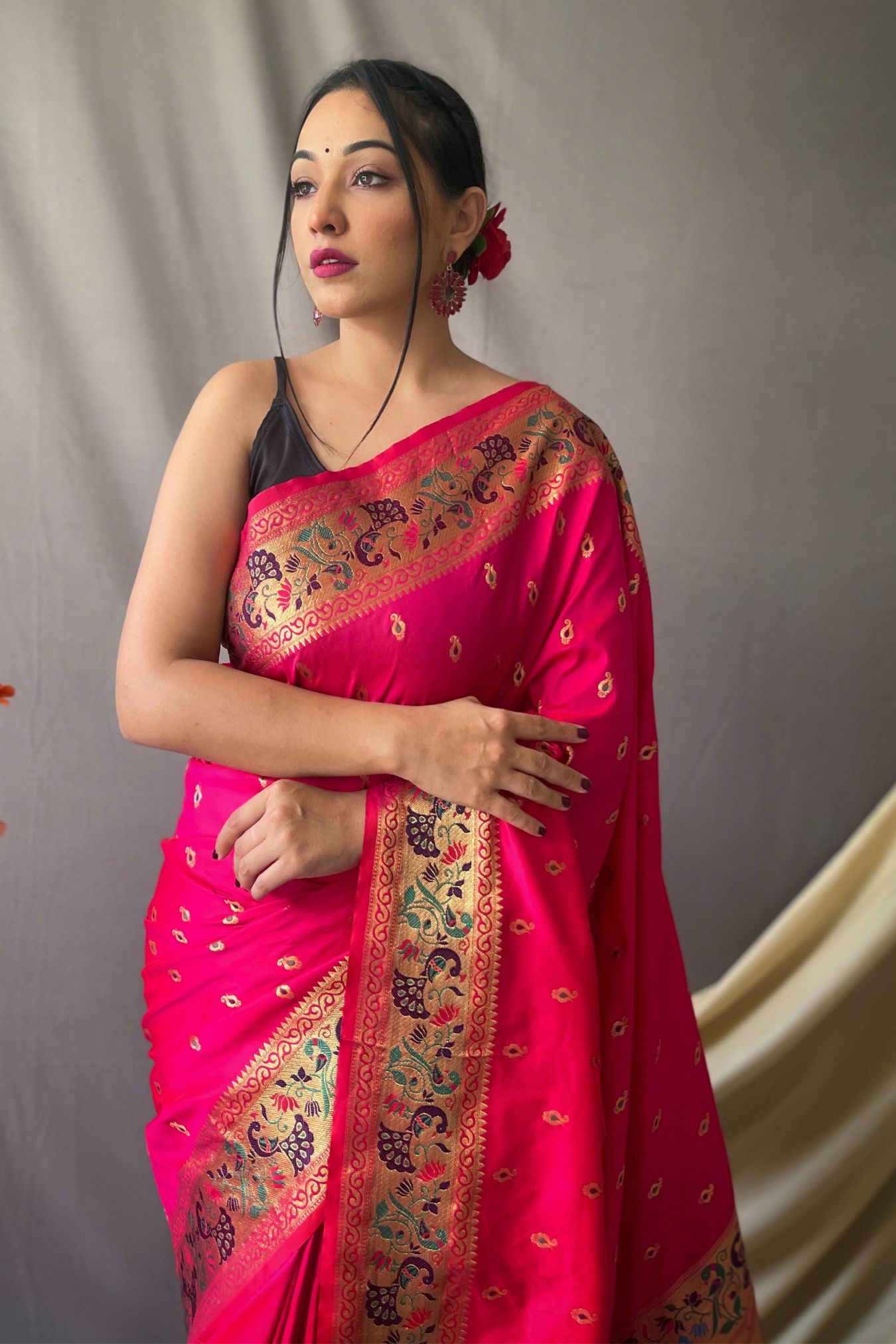 Paithani Soft Silk Saree With Blouse Piece