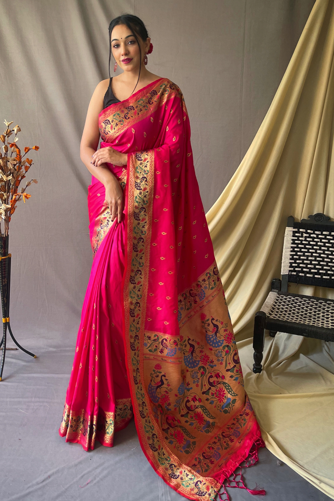 Paithani Soft Silk Saree With Blouse Piece