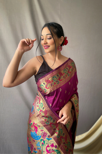 Paithani Soft Silk Saree With Blouse Piece