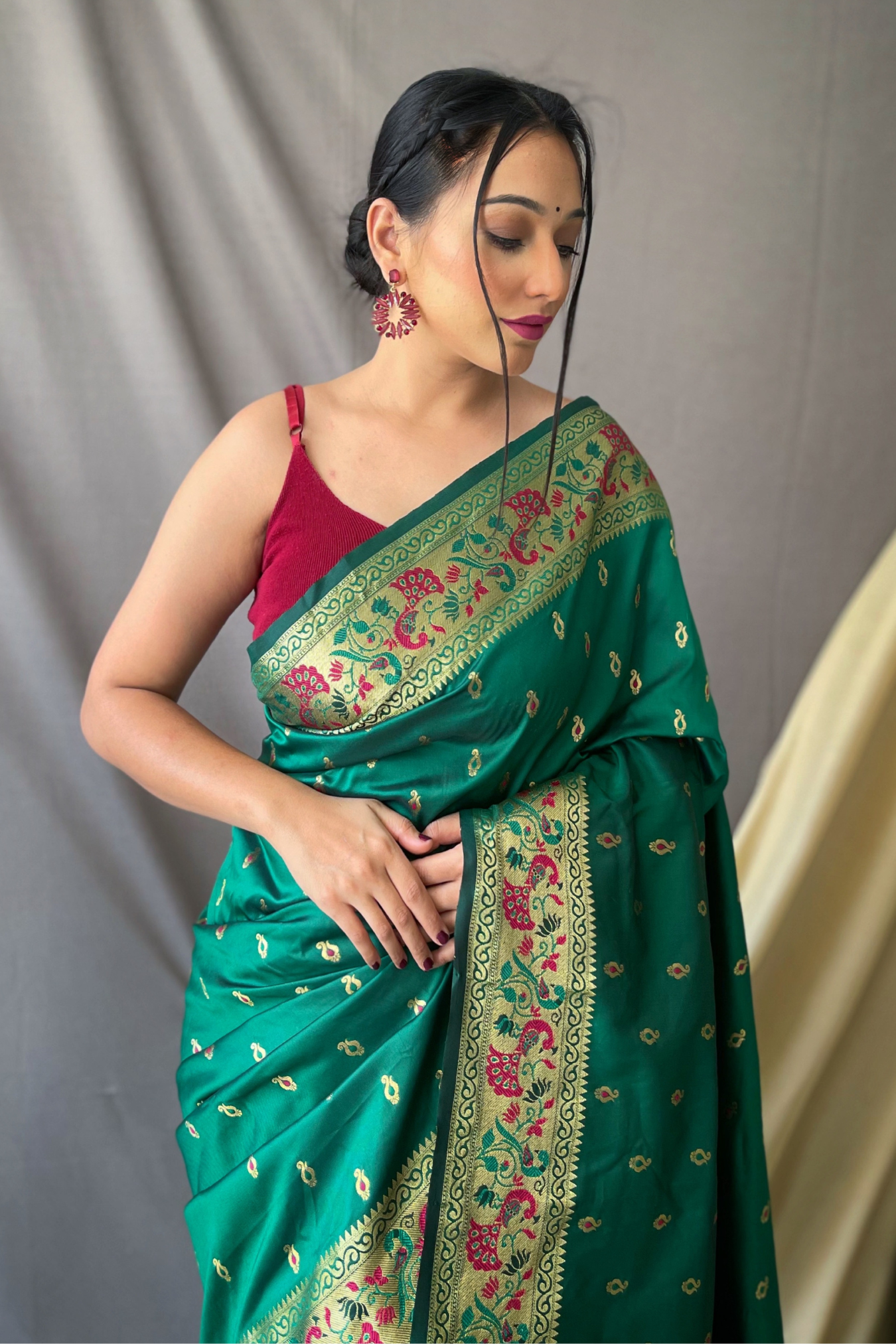 Paithani Soft Silk Saree With Blouse Piece