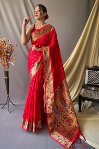 Paithani Soft Silk Saree With Blouse Piece