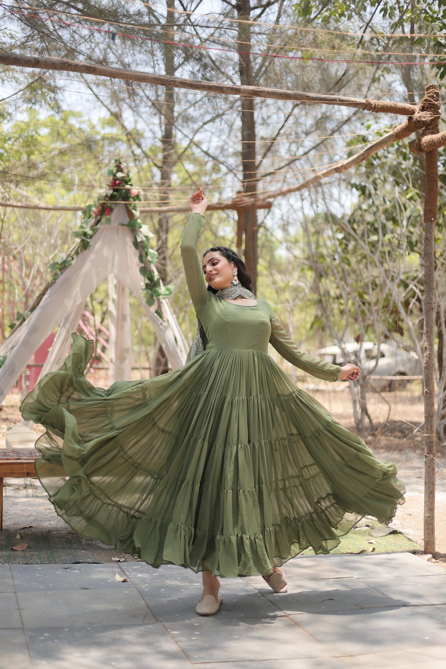 Desirable Women's gown Made With Faux Blooming Fabrics and Designer Embroidered Dupatta