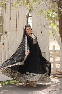 Georgette Party Wear Gown with Sequence work